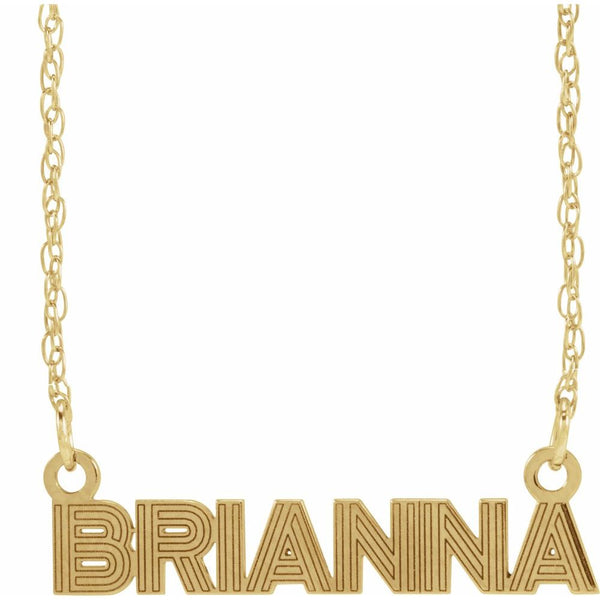 Solid Gold Nameplate Necklace